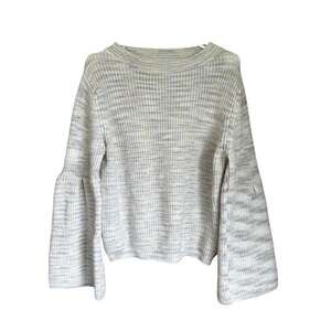 Princess Polly Bell Sleeve Crewneck Sweater Cream Gray XS/S